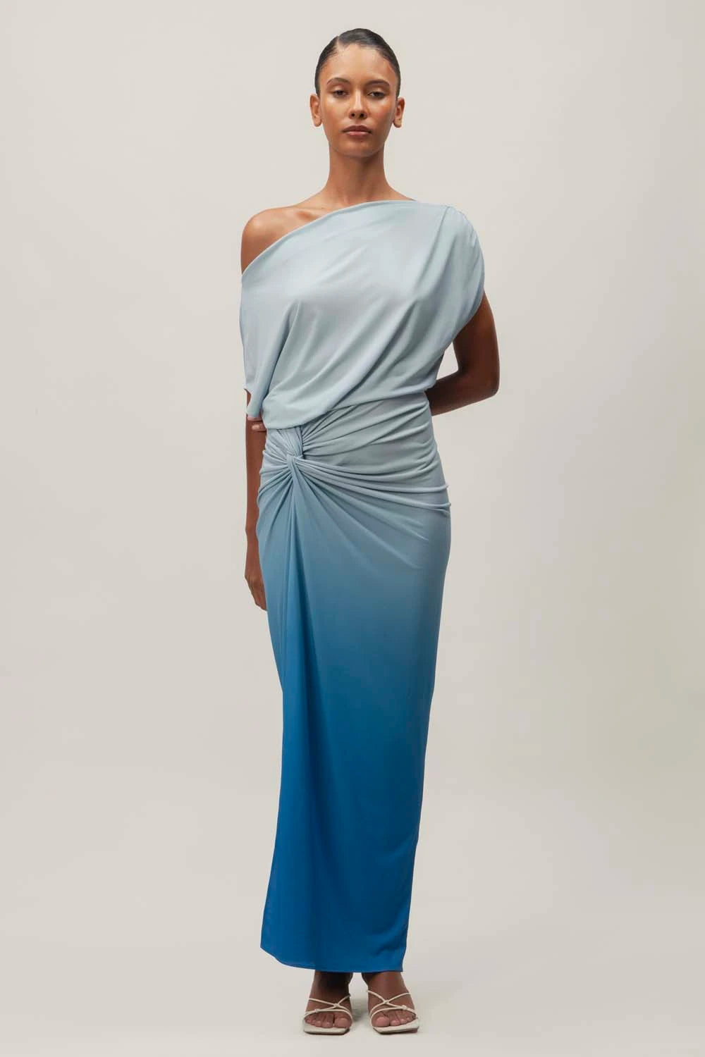Vestido Maxi Onda Azul en Jersey Spring Summer 25 – BAOBAB