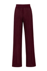 Pantalón Corsica burgundy, vista frontal con cintura elástica y caída estructurada.
