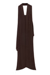 Vestido El de Baobab, espalda descubierta con cremallera y abertura en parte baja.
