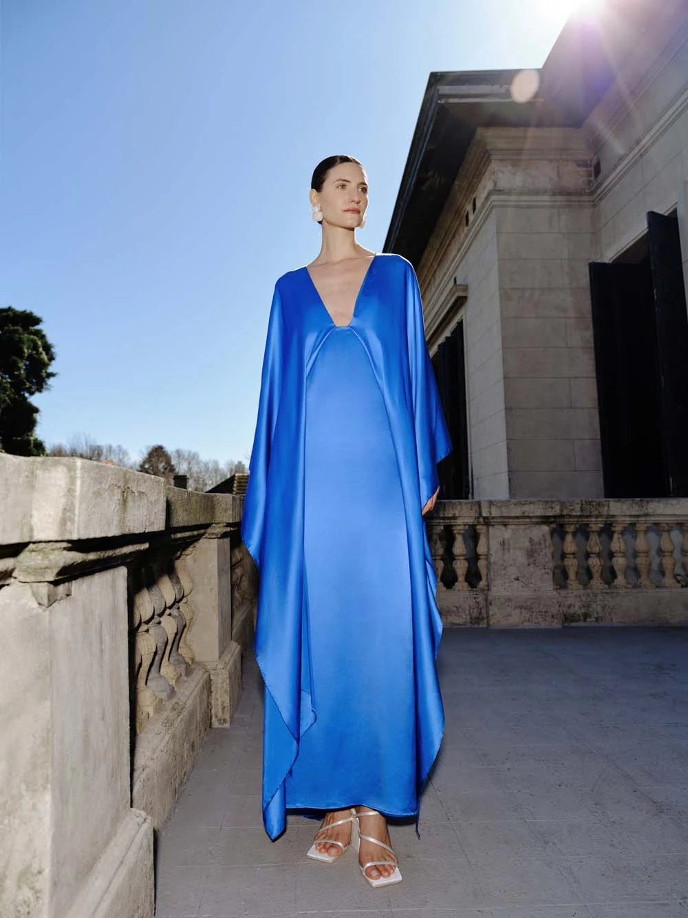 Vestido Maxi Pietro Azul en Satin - Spring Summer 25 BAOBAB Vestido Maxi Pietro Azul en Satin - Spring Summer 25 BAOBAB