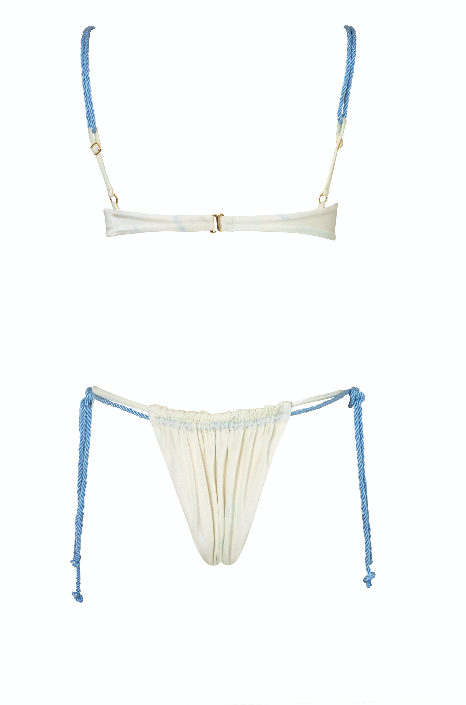 Bottom blanco con tiras azules