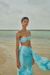 Top strapless azul