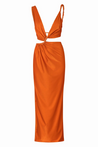 vestido naranja, vestidos largos verano, vestidos elegantes sencillos