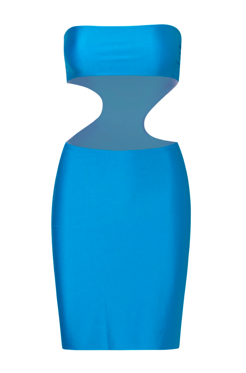 Mambo Asymmetric Dress Azulado
